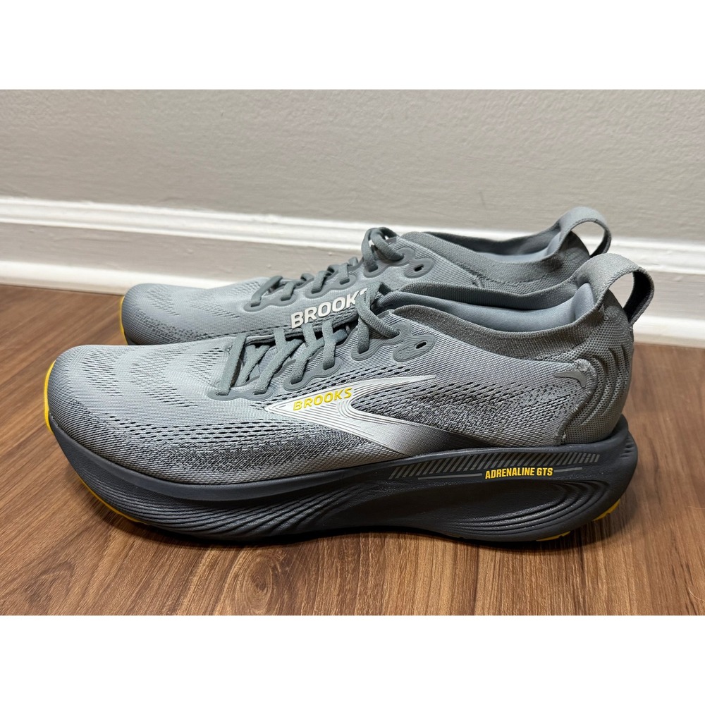 Brooks Adrenaline GTS 25 Mens Running Shoes Grey Yellow (1104541D044) Sz 12.5